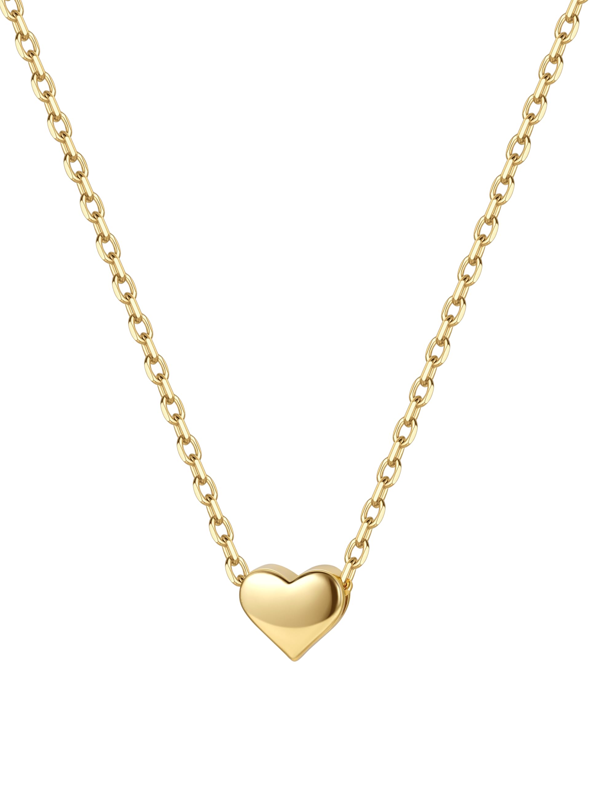 ChicSilver Women Sterling Silver Necklace Gold Plated Heart Necklaces Dainty Silver Ladies Necklace Chain Valentines Day — image 1