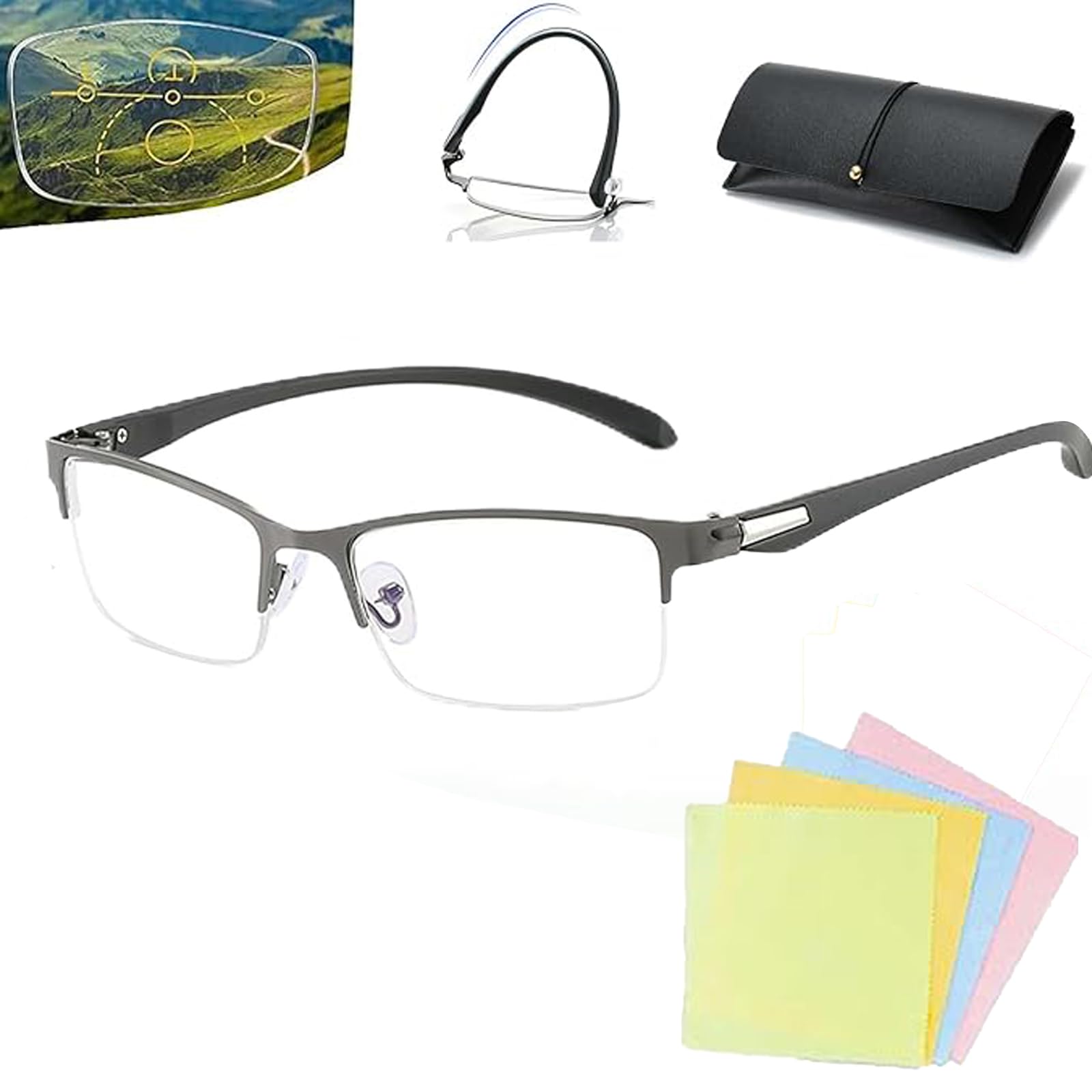 AILLAUS Manly Kicks Reading Glasses, Titanium