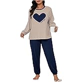 Verdusa Women's Plus Size Ribbed Pajama Set 2 Piece Half Sleeve Top and Pants