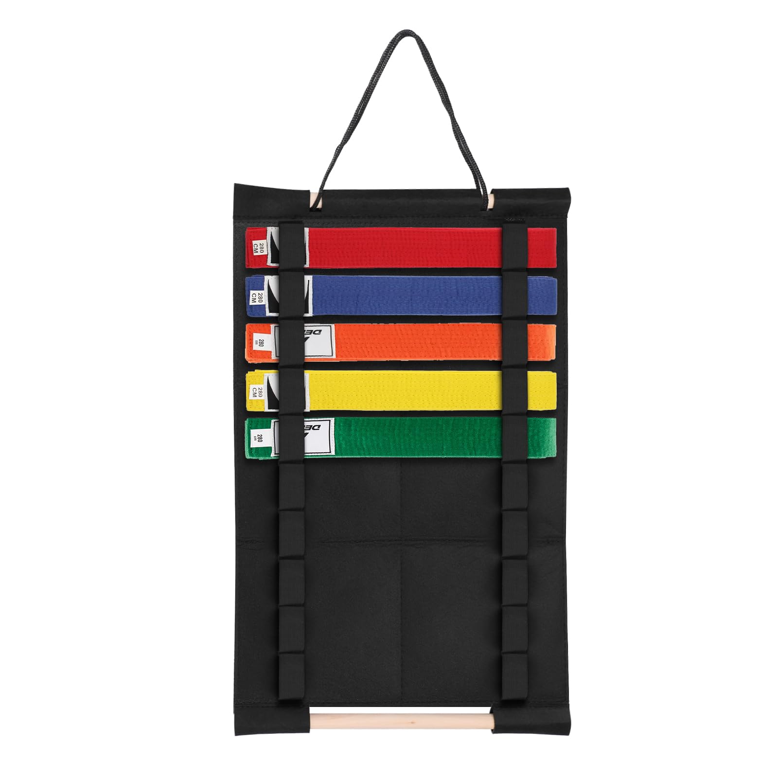 SUMNACON 10 Belts Martial Arts Belt Holder, Black Karate Taekwondo Belt Organizer Wall Hanging Martial Arts Belt Display Holder Belt Hanger for Martial Arts Karate Taekwondo Learners (No Belts)