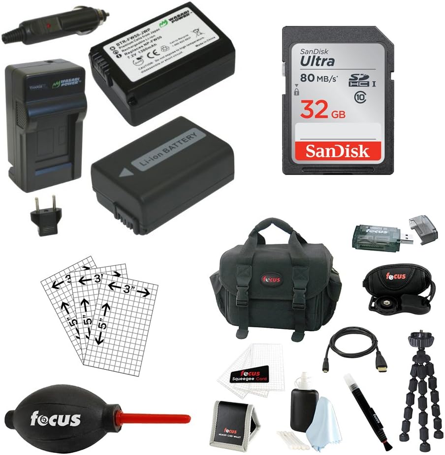 Wasabi Power Battery and Charger for Sony NP-FW50 2 Batteries one Charger Bundle