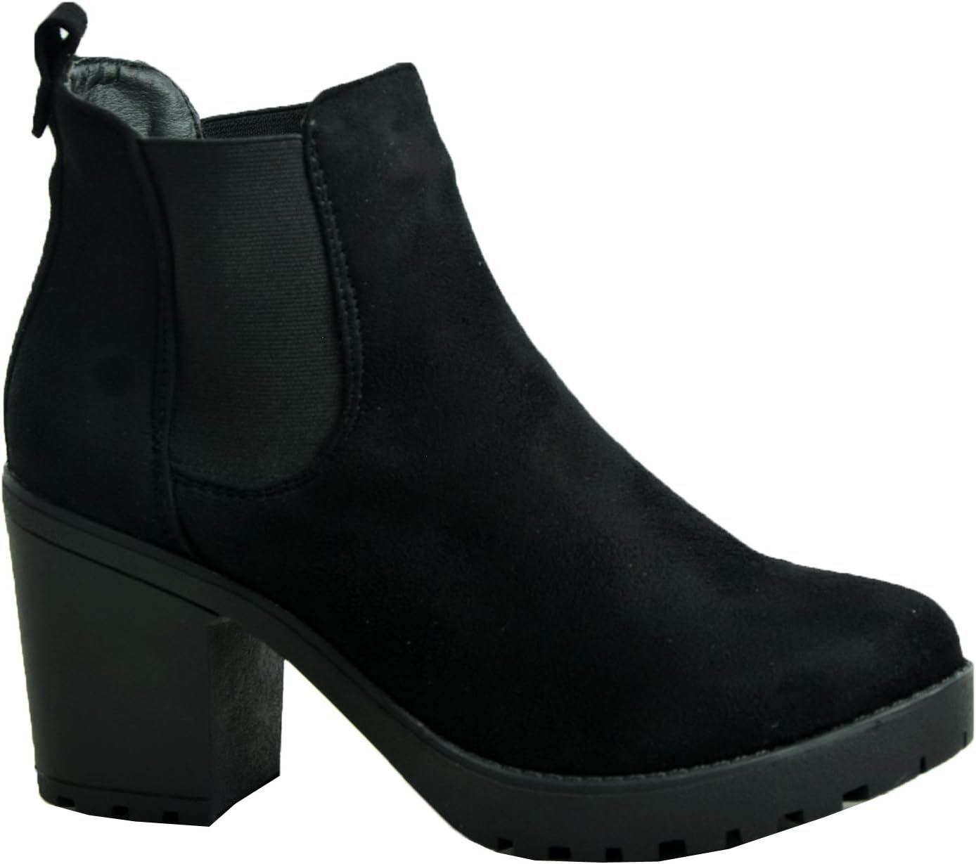 CucuFashionAnkle Boots for Women - Fashionable Chelsea Boots Women, Twin Gussets Chunky Block Heel Womens Boots, Comfortable Ladies Boots - UK Size 3-8