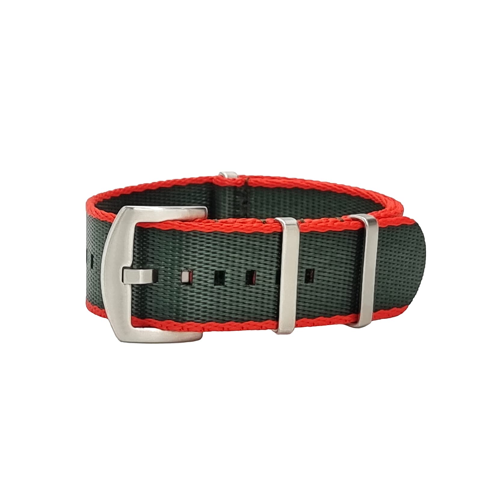 masar 18 mm to 24 mm Premium NATO Kit - Brushed Steel Buckle - Watch Straps - Thin Nylon, 20 mm