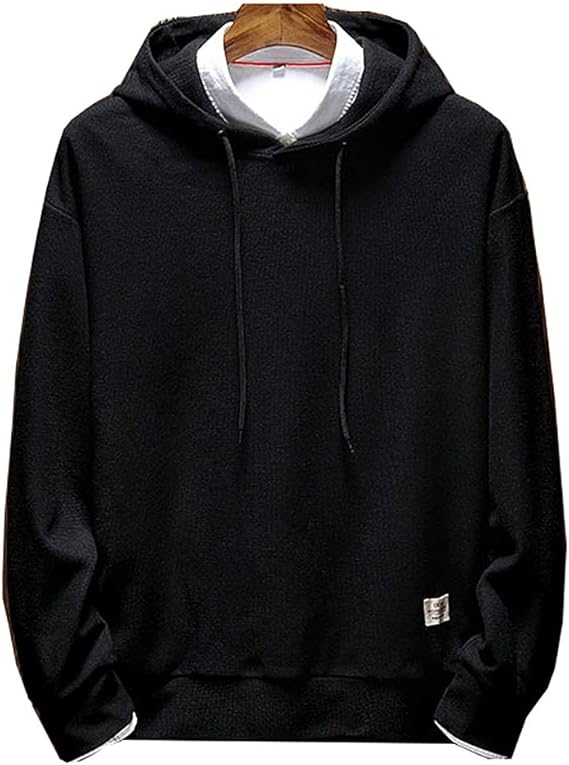 Amazon メンズ 無地 パーカー トレーナー フーディ プルオーバー ポケット付き スポーツ 秋服 運動風 モード系 ジョギング トップス ジャケット ウェットシャツ コート 黑 L トレーナー パーカー 通販