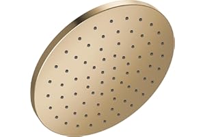 Delta Brushed Gold Rain Shower Head, 10 Inch Metal Large Shower Head Rainfall, Overhead Rain Showerhead, 2.5 GPM Flow Rate, L