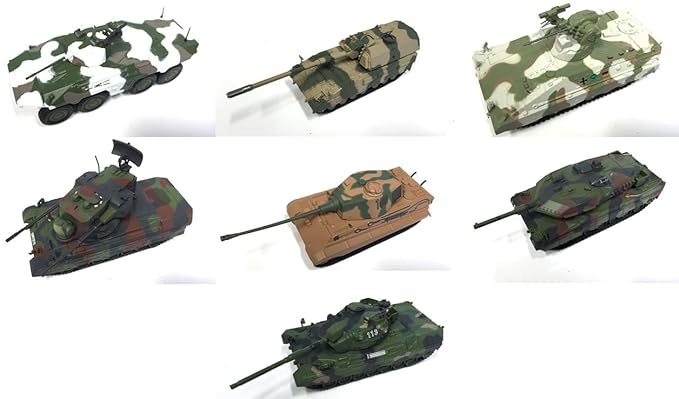 SAMMLUNG SATZ von 7 PANZER GERMAN MILITÄR MODELLBAU 1:72 MAßSTAB TANK WAR PZ PANZER LEOPARD WW2