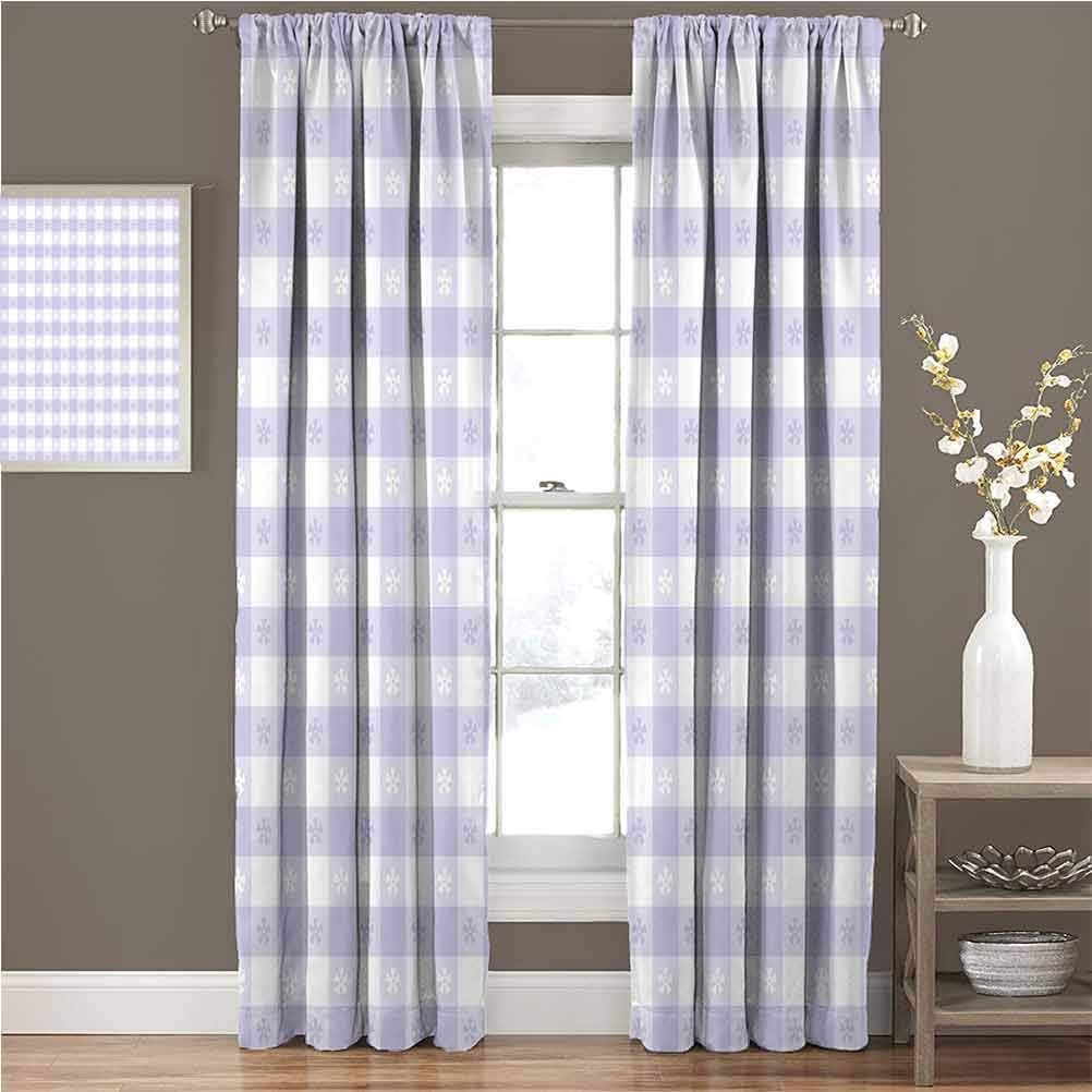 Mademai Lavender Curtains rods for Living Room Pastel Colored Classic