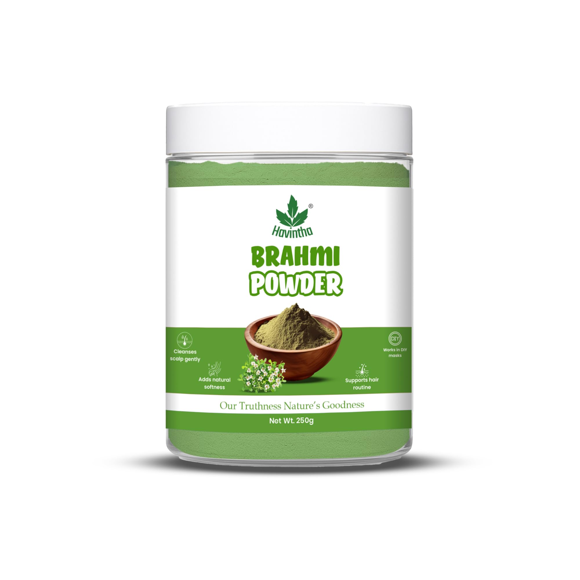 Havintha Natural Brahmi Powder for hair growth and Scalp Treatment - 250 Grams