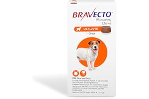 BRAVECTO Chew for Dogs, Flea & Tick, 1 Chew, 12 Week Supply, 9.9-22 lbs., Orange Box