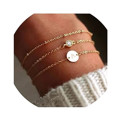 Ace Mate Pulsera Encanto De La Letra En Color Oro Para Las