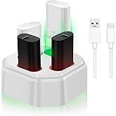 Fukuai Rechargeable Xbox Controller Battery Packs with Charging Station,4x3600mWh Xbox Controller Battery for Xbox Series X/S/Xbox One/Elite Controllers