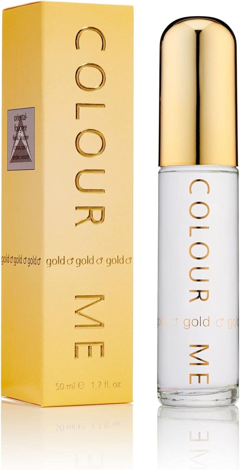 COLOUR ME Gold Homme Perfume for Men. 50ml Eau de Parfum, Luxury Fragrance, Mens Aftershave