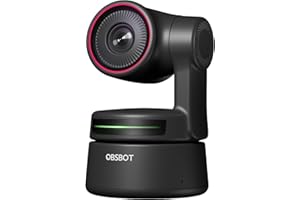 OBSBOT Tiny PTZ 4K Webcam, AI Powered Framing & Autofocus, 4K Video Conference Camera with Dual Omni-Directional Microphones, Auto tracking with 2 axis gimbal,HDR,60 FPS,Low-Light Correction,Streaming