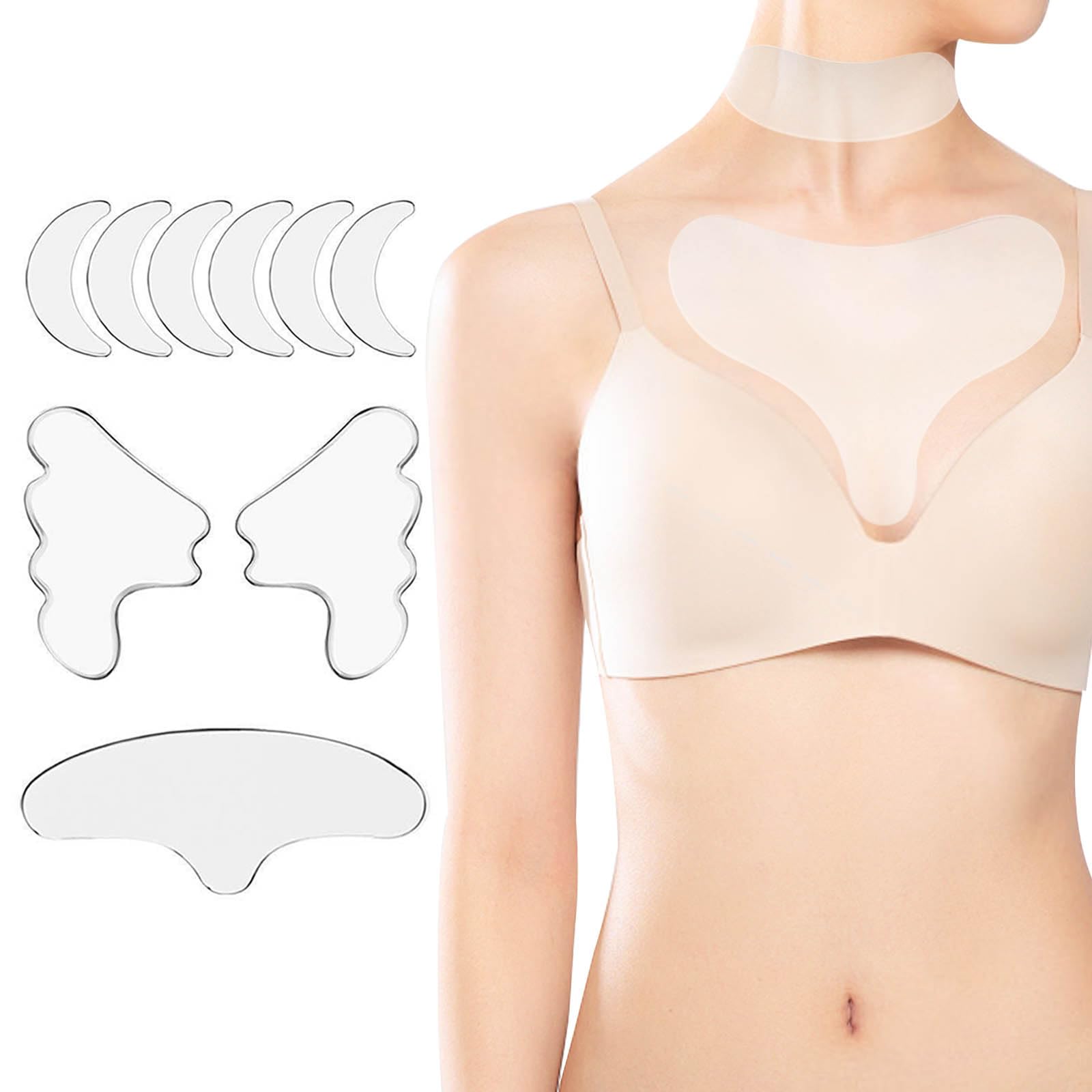 11pcs Silicone Wrinkle Patches, Reusable Chest Wrinkle Patches, Neck Patches for Wrinkles, Anti Wrinkle Silicone Patch for Chest Forehead Eye Neck