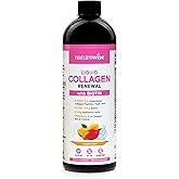 NatureWise Hydrolyzed Liquid Collagen for Women & Men 4000mg - No Added Sugar - Multi Collagen Peptides + Biotin + Vitamin C + Vitamin B Complex & Hyaluronic Acid - Mango - 15.22 fl oz[45 Day Supply]