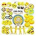 Emoji Party Favors for Kids - 130 Pc Emoji Toy Assortment Pack – Bulk Emoji Party Supplies for Birthday Goody Bags, Games Prizes, Pinata Fillers, Toy Chests