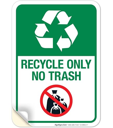 Amazon.com: ComplianceSigns.com Trash Only Bilingual Label Decal