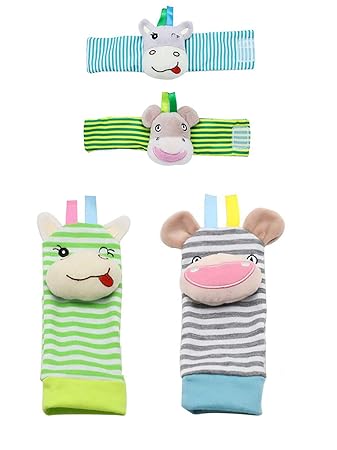 baby sock and wrist rattles
