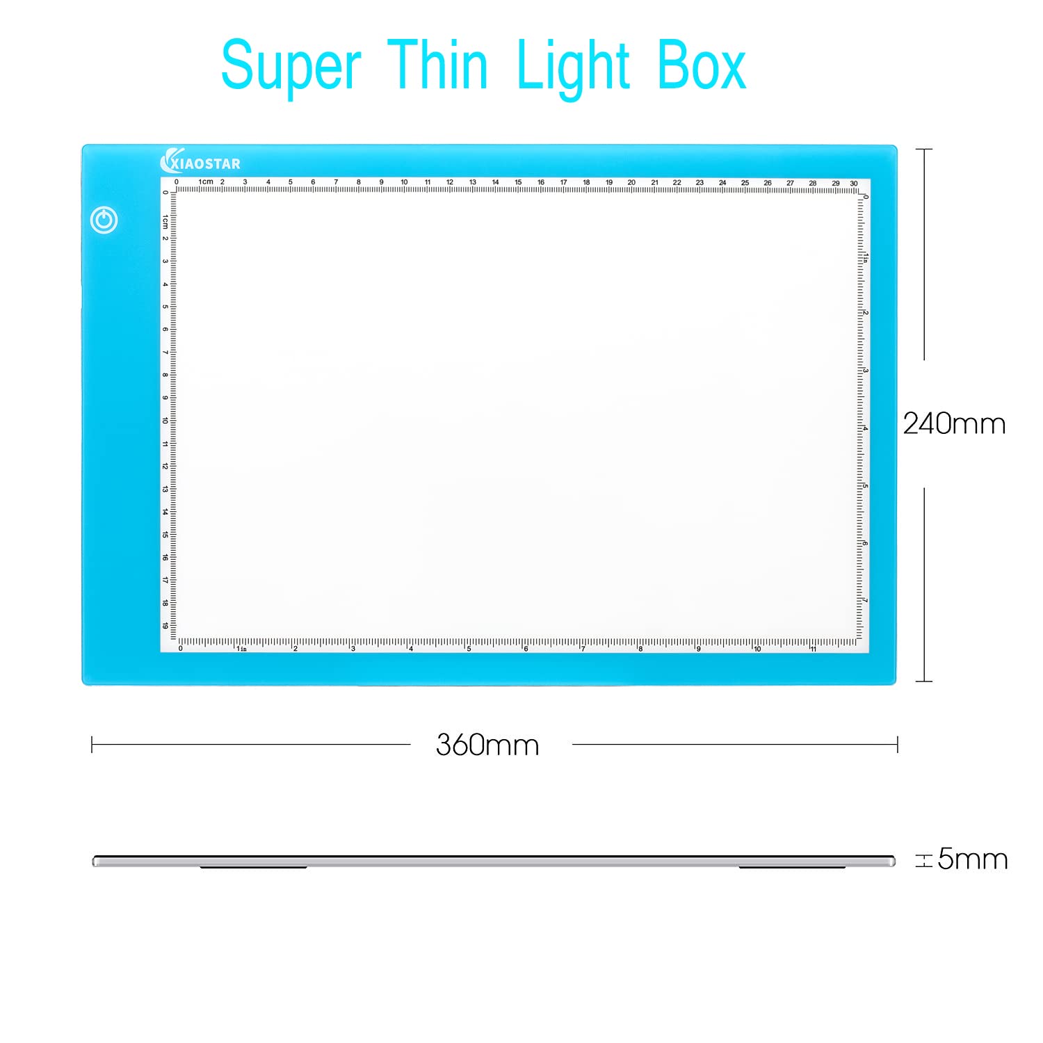 Light Box Drawing Pad, Tracing Board with Type-C Charge Cable and Brightness Adjustable for Artists, AnimationDrawing, Sketching, Animation, X-ray Viewing (A4-Blue)