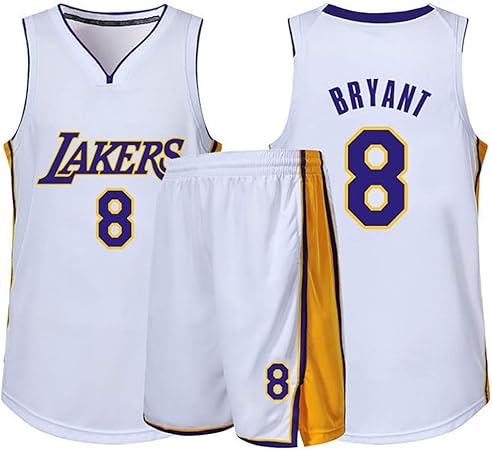 Ysport Men S Basketball Jerseys Lakers 8 Kobe Bryant Fan Uniform 2pcs Tops Shorts For Kids Adults Xs 5xl Color White Size Xxxl Amazon Co Uk Kitchen Home