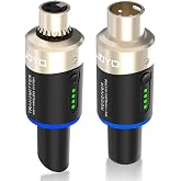 JOYO 5.8Ghz Wireless Microphone System 4 Channels XLR Transmitter Receiver Plug-on Mic Adapter for Dynamic/Phantom-Powered Condenser Live Sound, Studio, Church, Audio Mixer, PA System (MW-1A)