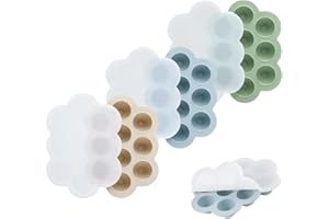 PandaEar 3 Pack Silicone Baby Food Freezer Tray with Lids, Silicone Ice Cube Tray, Baby Food Storage Container for Homemade F