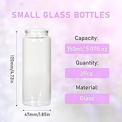 Miukada 150 ml Small Glass Jars with Cork Lids, 2