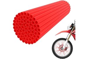 JFG RACING Bike Spoke Covers,Universal 72Pcs Spoke Skins Wheel Wraps for 8"-21" Rims for Ebike E Dirt Pit Bike Motorcycle Bicycle Wheelchair Decoration-Red
