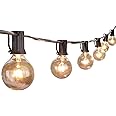 Outdoor String Lights 25 Feet G40 Globe Patio Lights with 27 Edison Glass Bulbs(2 Spare), Waterproof Connectable Hanging Ligh