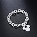 HMILYDYK Fashion Jewelry Mickey Mouse 925 Sterling Silver Plated Couple Bangle Bracelet for Women Lady Girls