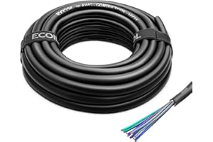 RECOIL RS916-20 20-Feet 9-Conductor Speaker Cable, 16AWG CCA, Ultra-Flex and Easy Peel Jacket, 4 Channel Speaker Wire and Rem