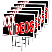 Amazon.com : XXX Videos 5 Pack of 12" x 16" Yard Sign & Stake ...