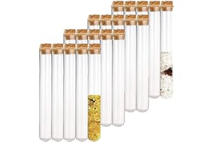 ANYUMOCZ 20PCS 40ml Glass Test Tubes with Cork Stoppers,20×180mm Round Bottom Test Tube for Scientific Tests,Candy,Bath Salt,Cultivated Plants