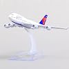 QIYUMOKE 747 Delta – Kit d'avion en métal moulé sous pression 1/300 pour adulte (avec support) Boeing 747 Delta Avion pour amateurs d'aviation, cadeaux, collections d'affichage de bureau – 20,3 cm de