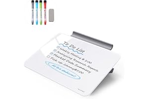 TSJ OFFICE Small Desktop Glass Dry-Erase Whiteboard - 8 X 6 Inches Tabletop Easel Whiteboard with Stand, Desk Board Buddy for Artist, Teacher and Student