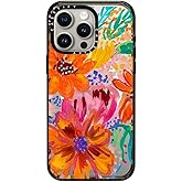 CASETiFY Impact Case for iPhone 15 Pro Max [4X Military Grade Drop Tested / 8.2ft Drop Protection/Compatible with Magsafe] - Paint Prints - EttaVee Watercolor Fleurs - Clear Black