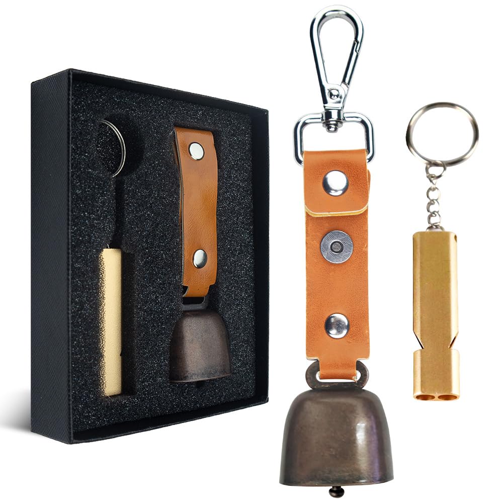 熊鈴 熊よけ鈴 焼付け塗装 熊よけベル 消音機能付き 熊笛 クマよけ笛 熊防止 軽量 熊よけグッズ BEAR BELL 救命ホイッスル山歩き 登山用 熊よけ鈴 トレッキング 野生動物よけ 渓流釣り 山菜取り ハイキング 軽量設計 収納ボックス付き ブラウン の商品画像