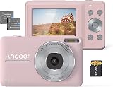 Andoer Andor Digital Camera 32GB 1080P 44MP 2.5 Inch IPS Pink with 2 Batteries view 1