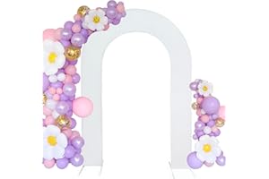 HAINARverS 7.2FT Wedding Open Arch Cover Spandex Fitted Stretchy Arch Stand Covers,U-Shaped 2-Sided Chiara Backdrop Cover for Party Birthday Ceremony Baby Shower Banquet Arch Decoration(White)