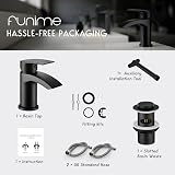 Funime Basin Taps Mixers Waterfall Black Mono 1 Hole with G1/2 Hoses view 9