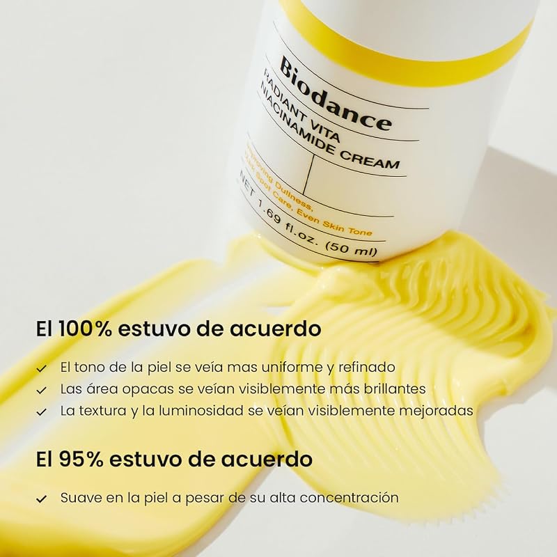 Radiant Vita Niacinamide Cream - Crema Facial Iluminadora con Vitamina C y B12, Corrector de Manchas Oscuras e Hidratante, K-Beauty, Cuidado Facial Coreano, 50ml