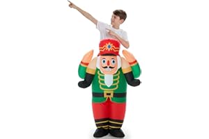 VioraWhite Christmas Inflatable Costume for Kids Blow up Funny Riding on Costume for Children Boy Girl Party Cosplay Outfit