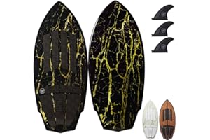South Bay Board Co. - 63” / 54" / 52" Wakesurf Board - Best Performance Wake Surfboards for Kids & Adults - Durable Compressed Fiberglassed Wake Surf Board - Pre-Installed Wax-Free Foam Traction