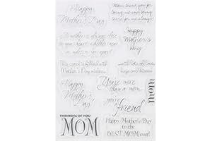 DDOUJOY Words Happy Mother's Day Mom Background Clear Stamps for Card Making Decoration and DIY Scrapbooking 3022405