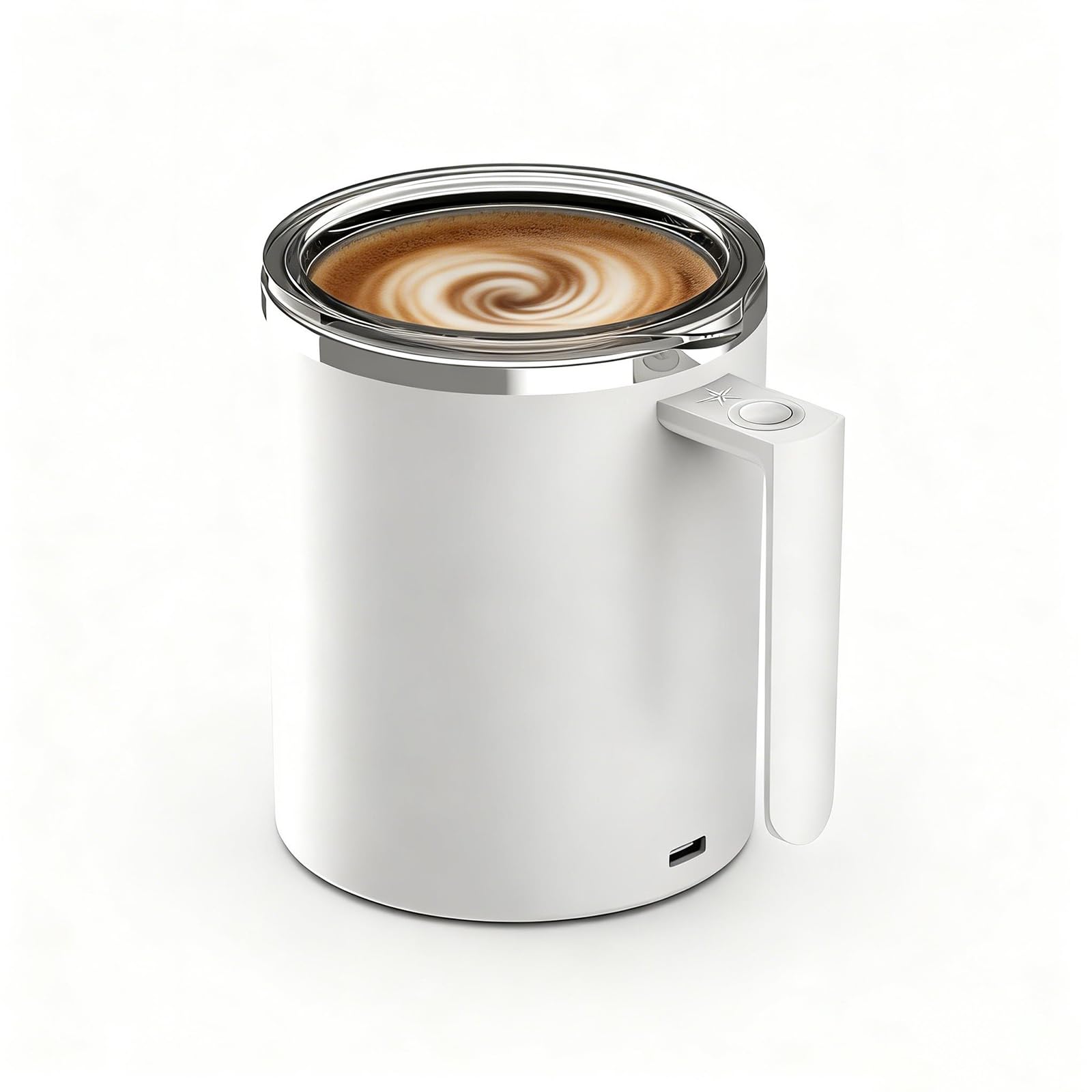 FOXNSK Self Stirring Mug, 360ML Self Stirring Coffee Mug Magnetic Stirring Mug Electric Magnetic Stirring Coffee Mug Electric Mixing Cup Suitable for Coffee/Milk/Hot Chocolate (White)