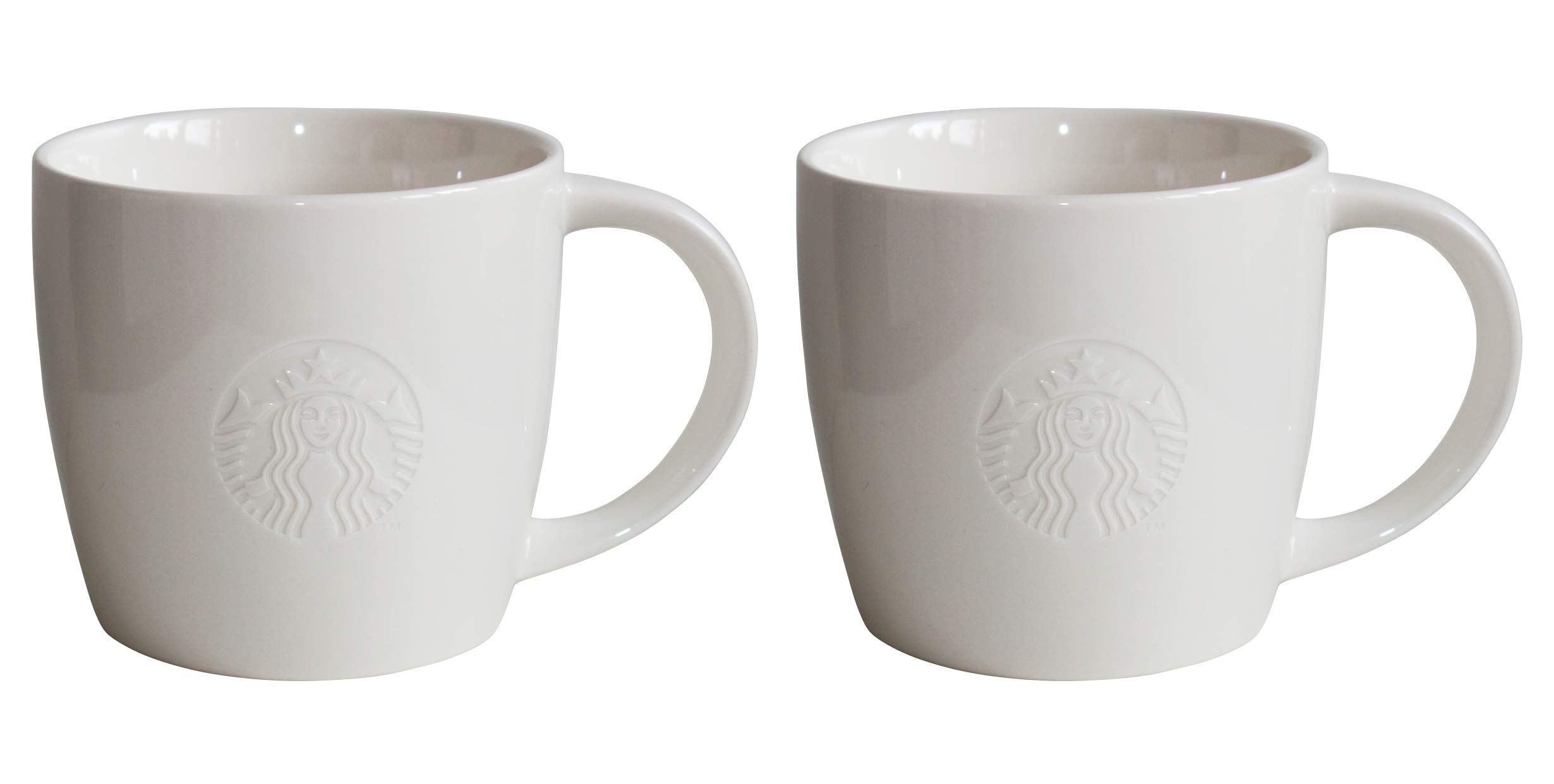 Starbucks Grande Fore Here Series White Stem Glasses - 2 - Large/16oz/473ml (Pack of 2)