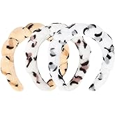 ACO-UINT 3 Pack Terry Cloth Headbands - Puffy Hair Bands for Skincare, Makeup, and Face Washing with Sponge