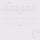 LARHN White Coat Hooks Wall Mounted 6 Triple Matt-Nickel 59 cm view 7
