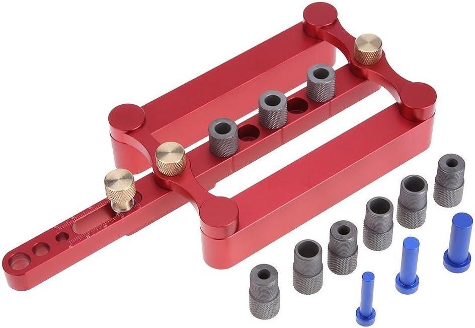 Demiawaking Self Centering Dowelling Jig 6/8/10mm Dowel Jig Woodworking Hole Drilling Jig Guide Positioner Locator Hand Tools