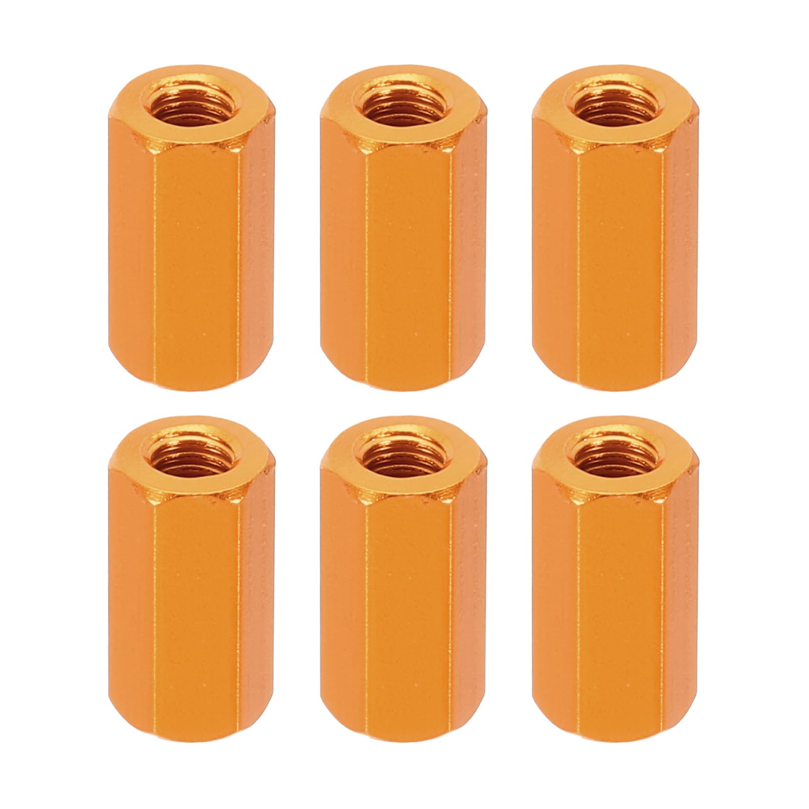 PATIKIL M3 Hex Nuts, 6pcs M3 Threaded Spacers Aluminum 10mm L Female Metal Spacer Screw Standoff for M3 Screw Bolts RC Car Drones Stacks Motherboard, Golden — image 1